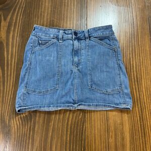 AMERICAN EAGLE Womens Hi-Rise Mini Skirt NE(X)T LEVEL Stretch Denim Blue Jean